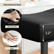 Counter Height Bar Stools Set of 2, PU Leather Barstools with Heavy Duty Metal Legs, Thick Saddle Seats Breakfast Stools for Kitchen Island, Bar, Dining Room, Easy Assembly