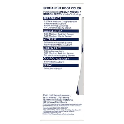 Clairol Root Touch-Up Permanent Hair Color Creme, 5R Medium Auburn, 1 Application, Hair Dye