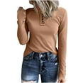 thumbnail image 5 of Maean Womens Square Neck Tops Basic Plain Shirts Girls Crop Slim Tops Fall Outfits Fashion Clothes, 5 of 7