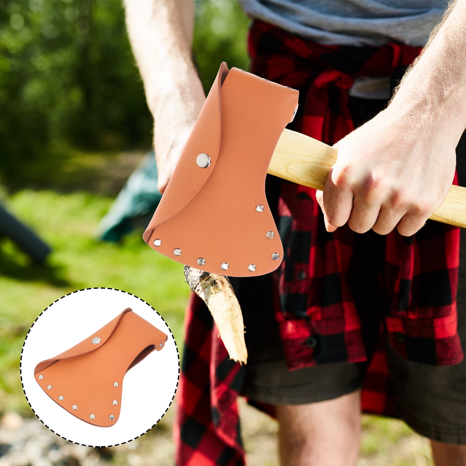 FOMIYES Hatchet Head Protect Cover Portable Orange Case for Safety 3Pcs