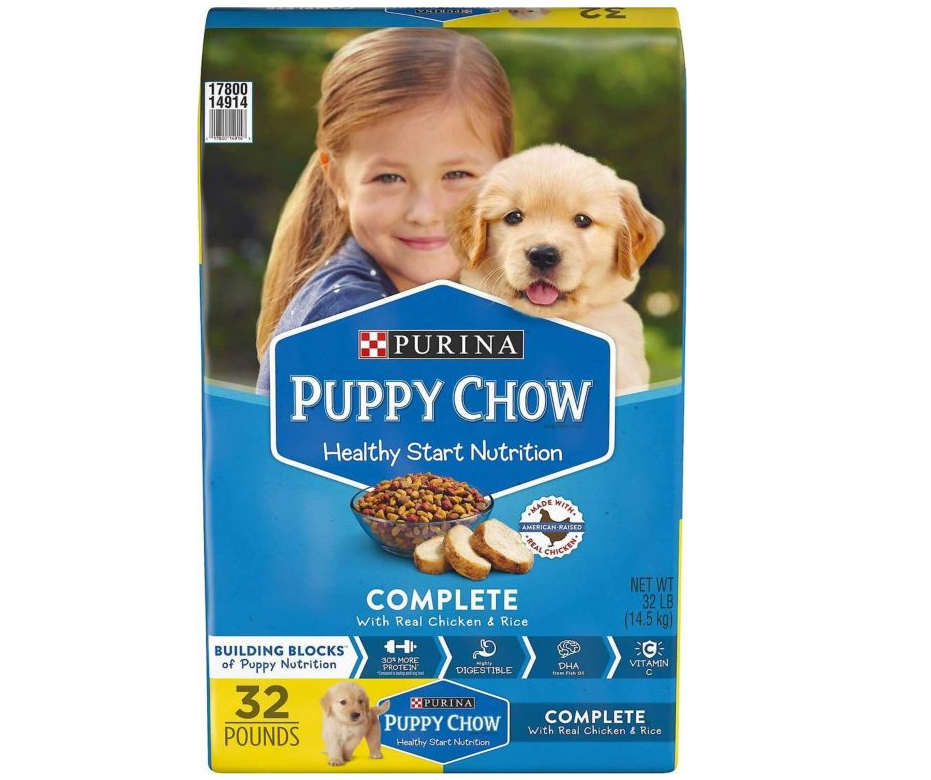 Purina Puppy Chow Chicken and Rice Recipe Dry Dog Food, 32lb.