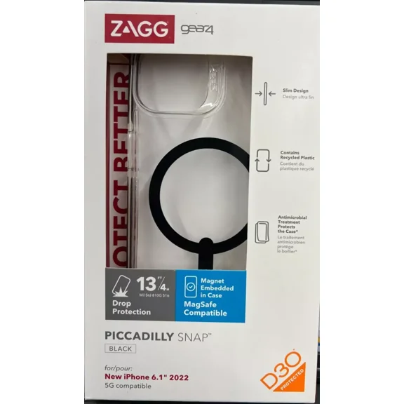 ZAGG | Gear4 Piccadilly Snap with MagSafe Case for iPhone 14/13 -  Black