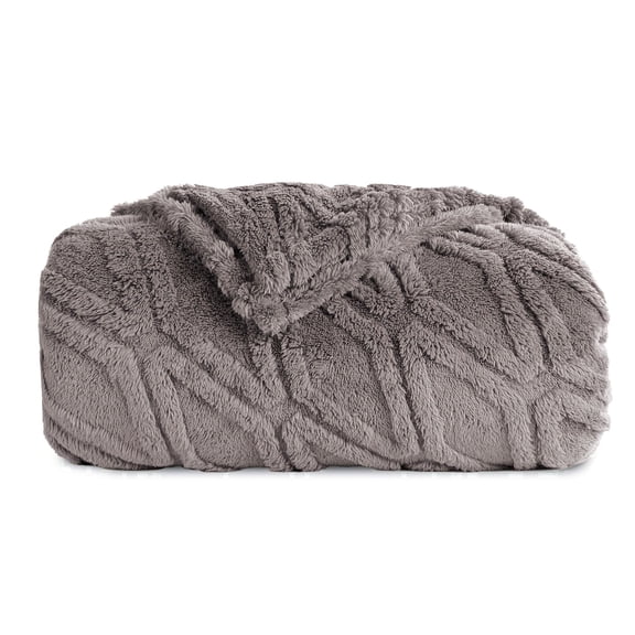 SUNNY HEAT Sherpa Blanket Twin Size 60"x80" All-Season Ultra Soft Bed Blanket Couch, Bed, Sofa, Travel Use, Light Grey