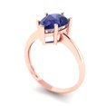 thumbnail image 2 of Clara Pucci 14K Rose Gold 2ct Tanzanite Solitaire Ring for Women, 2 of 7
