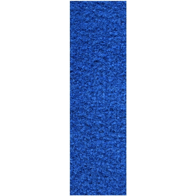 Commercial Indoor/Outdoor Blue Custom Size Runner 2' x 44' - Area Rug with Rubber Marine Backing for Patio, Porch, Deck, Boat, Basement or Garage with Premium Bound Polyester Edges