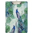 thumbnail image 2 of FMSHPON Tropical Peacock Monstera Leaves Watercolor Clipboard Hardboard Wood Nursing Clip Board and Pull for Standard A4 Letter 13x9 inches, 2 of 8