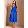 thumbnail image 6 of Royal Blue Spaghetti Strap Fit & Flare Midi Dress For Elegant Party, Night Out, Or Sophisticated Daywear, 6 of 7