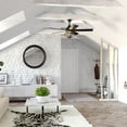 thumbnail image 4 of Huron Black and Burnished Teak Farmhouse Indoor Ceiling Fan with LED Cage Light Kit and Remote, 4 of 12