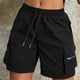 thumbnail image 5 of Pantalones Elásticos de Cintura para las Mujeres de Moda Casual Pantalones Cortos de Color Sólido con Cremallera de Bolsillo Dibujo Cómodo, 5 of 6
