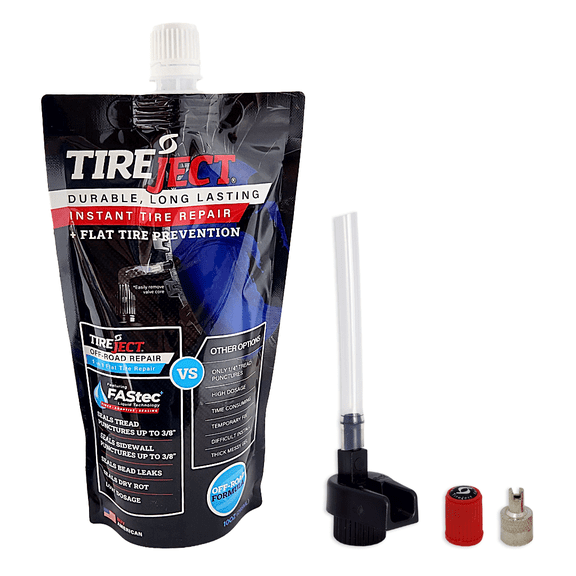 TireJect Off-Road INSTANT Tire Repair Sealant Kit - Fix and prevent flat tires (10oz)