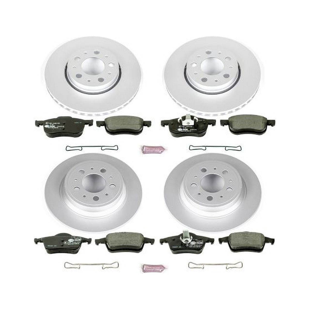 Power Stop Front and Rear Euro-Stop ECE-R90 Certified Brake Pad and Rotor Kit ESK4430