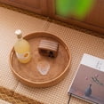 thumbnail image 6 of Round Rattan Tray, Hand Woven Serving Tray with Handles, Wicker Serving Basket, Decorative Tray for Home Decor, Natural, 6 of 8