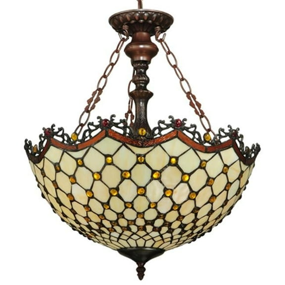 Meyda Lighting 18'W Diamond & Jewel Inverted Pendant - 124835