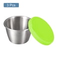 thumbnail image 5 of 3pcs Small Condiment Containers with Lids, Stainless Steel Salad Dressing Container for Lunch Bento Box, Green, 5 of 5