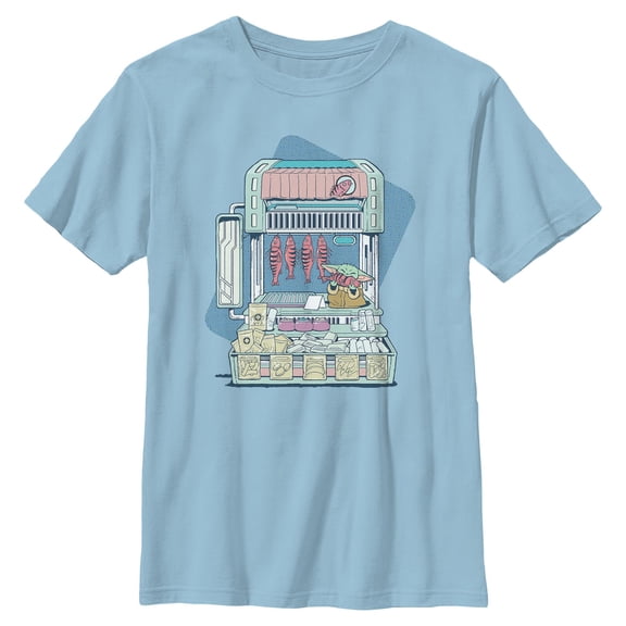 Boys Star Wars: The Mandalorian and Grogu The Child Street Stall T Shirt