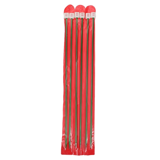 KAKOWELY 6Pcs Aluminum Knitting Needles Straight Single Pointed Knitting Needles Tools,13.78"X0.55"X0.35"