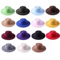 thumbnail image 4 of Faithtur Female Hat, ts Solid Color Flat-Top Cap Blower Hat Woolen Cap Fedoras, 4 of 5