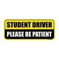 thumbnail image 1 of GEEKBEAR Student Driver Car Magnet - Colorful, Reflective, Weather-Resistant - Rectangular 8.7 x 3.5 in (Yellow/Black), 1 of 6