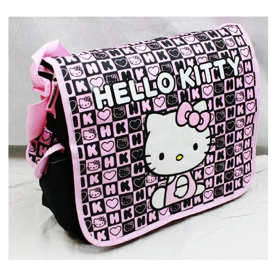Hello Kitty Messenger Bag Hello Kitty Black Box Checker New