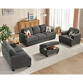 thumbnail image 3 of Merluxy Sofa, Modern Couch with Deep Seat, 32 inch Comfy Sofa, Couch for Living Room(Chenille, Gery), 3 of 4