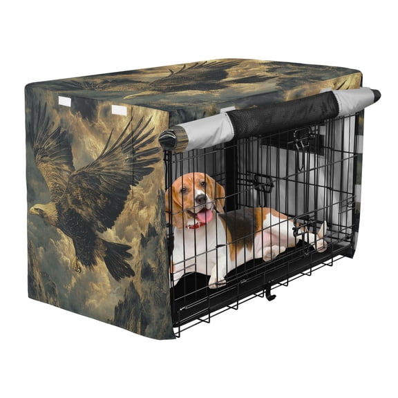 Qxltty Golden Eagle Crate Cover Durable Oxford Cloth Pet Kennel Sunshade Universal Fit for 35in Wire Cage