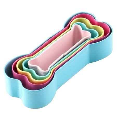 

5pcs Dog Bone Shape Cookie Cutters Stainless Steel Biscuit Molds for Home Kitchen Baking