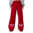 thumbnail image 2 of Womens Sweatpants Valentine's Day Bow Print Relaxed Fit Athletic Pants With Drawstring Casual Sport Pants With Pocket Red XXL, 2 of 7