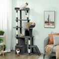 thumbnail image 2 of PawHut Cat Tree, 67" Large Cat Tower with 7 Scratching Posts, Dark Grey, 2 of 10