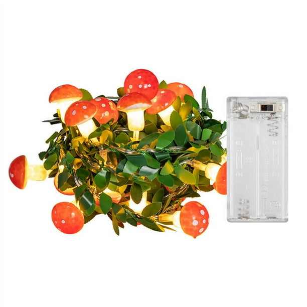 HESHENG 5M Artificial Ivy Leaf String Light Lovely Mushroom Fairy Light