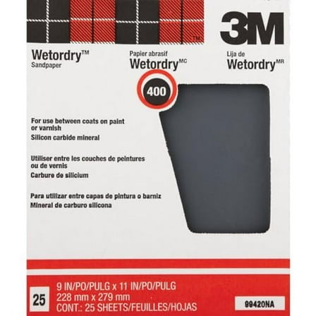 3M 99420NA 400A Grit Between Finish Coats Sanding Sheets