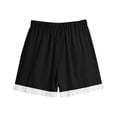 thumbnail image 4 of Womens Casual Lace Shorts Baeitkot Womens Casual Lace Shorts Elastic Waist Drawstring Loose Comfy Summer Shorts with Pockets Black L, 4 of 7