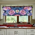 thumbnail image 3 of Yayeee Kitchen Curtains Tier Set of 2 Light Filtering 57"x24" Over Sink Window Panels, Colorful Art Flowers, 3 of 7