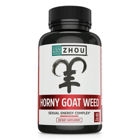 Horny Goat Weed with Maca and Tribulus Capsules  60 Ct  by Zhou Nutrition
