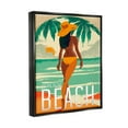 thumbnail image 3 of Stupell Industries Escape to Beach Vacation Graphic Art Jet Black Floating Framed Canvas Print Wall Art, Design by Ziwei Li, 3 of 6