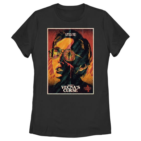 Netflix Women's Stranger Things Retro Vecna's Curse Poster Graphic T-Shirt