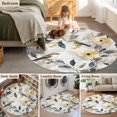 thumbnail image 5 of Round Rugs 3Ft, Yellow Grey Botanical Round Area Rug Washable Indoor Throw Carpet, Spring Floral Birds Watercolor Small Non Slip Circle Rug for Bedroom Living Room Home Decor Aesthetic, 5 of 8