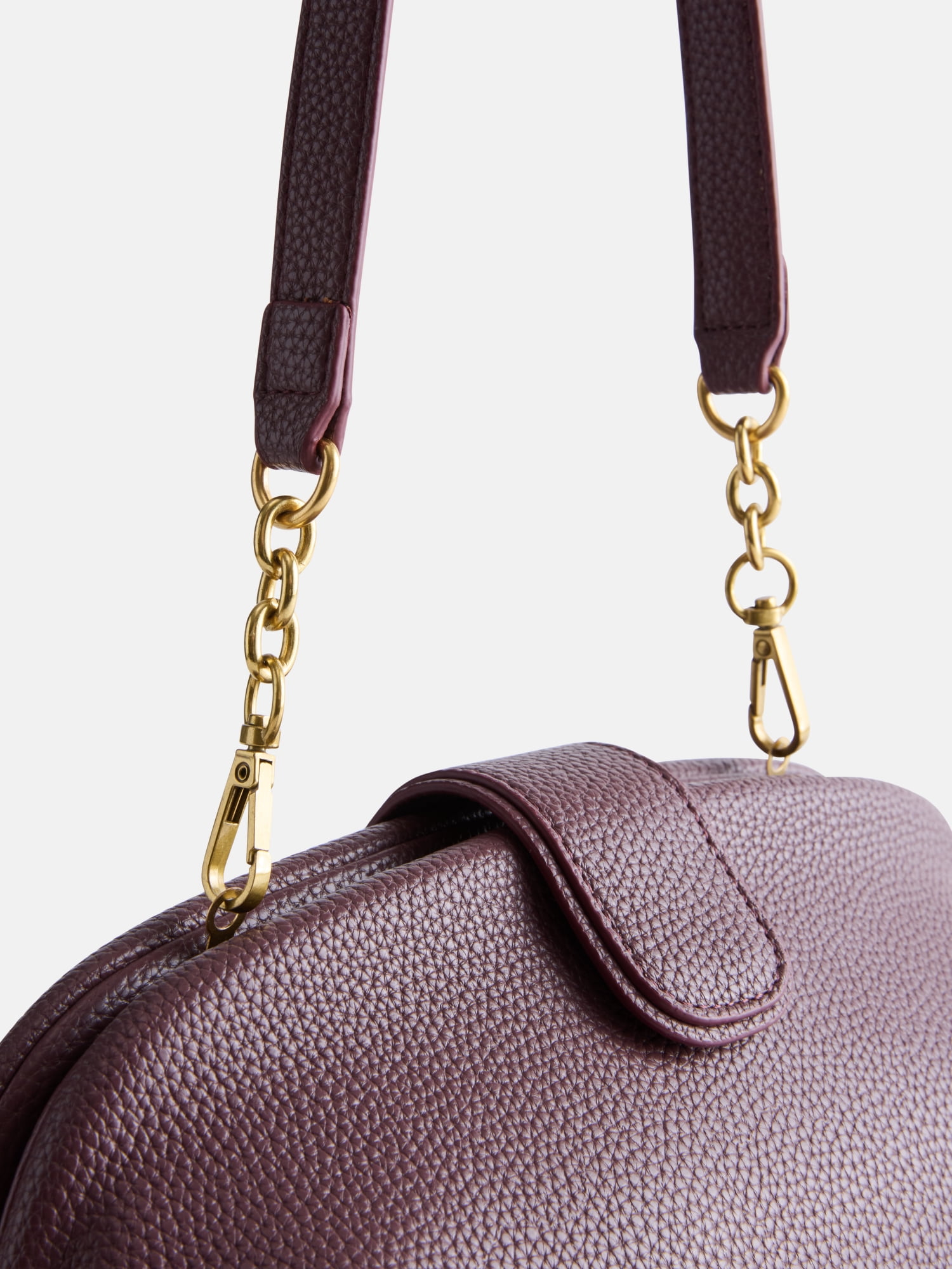 Free Assembly Women's Faux Leather Clutch Handbag, Deep Chianti