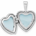 thumbnail image 5 of Sterling Silver Rhodium-Plated Satin St. Christopher 12mm Heart Locket (17.9 X 12.38) Made In Hong Kong -Jewelry By Sweet Pea, 5 of 8