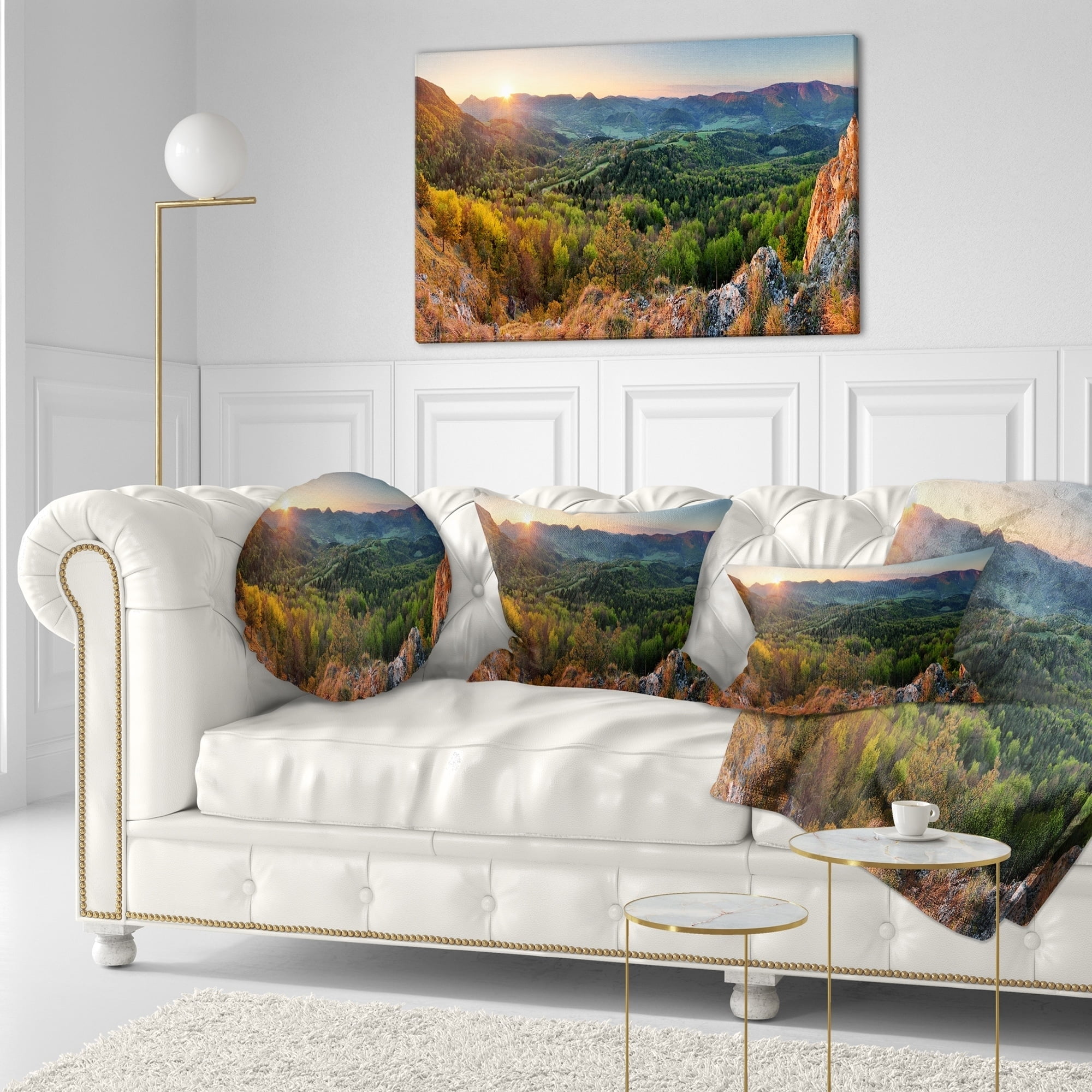 Designart Cu8165 18 18 Spring Forest Slovakia Landscape Photography Throw Pillow 18 X 18 Throw Pillow Covers
