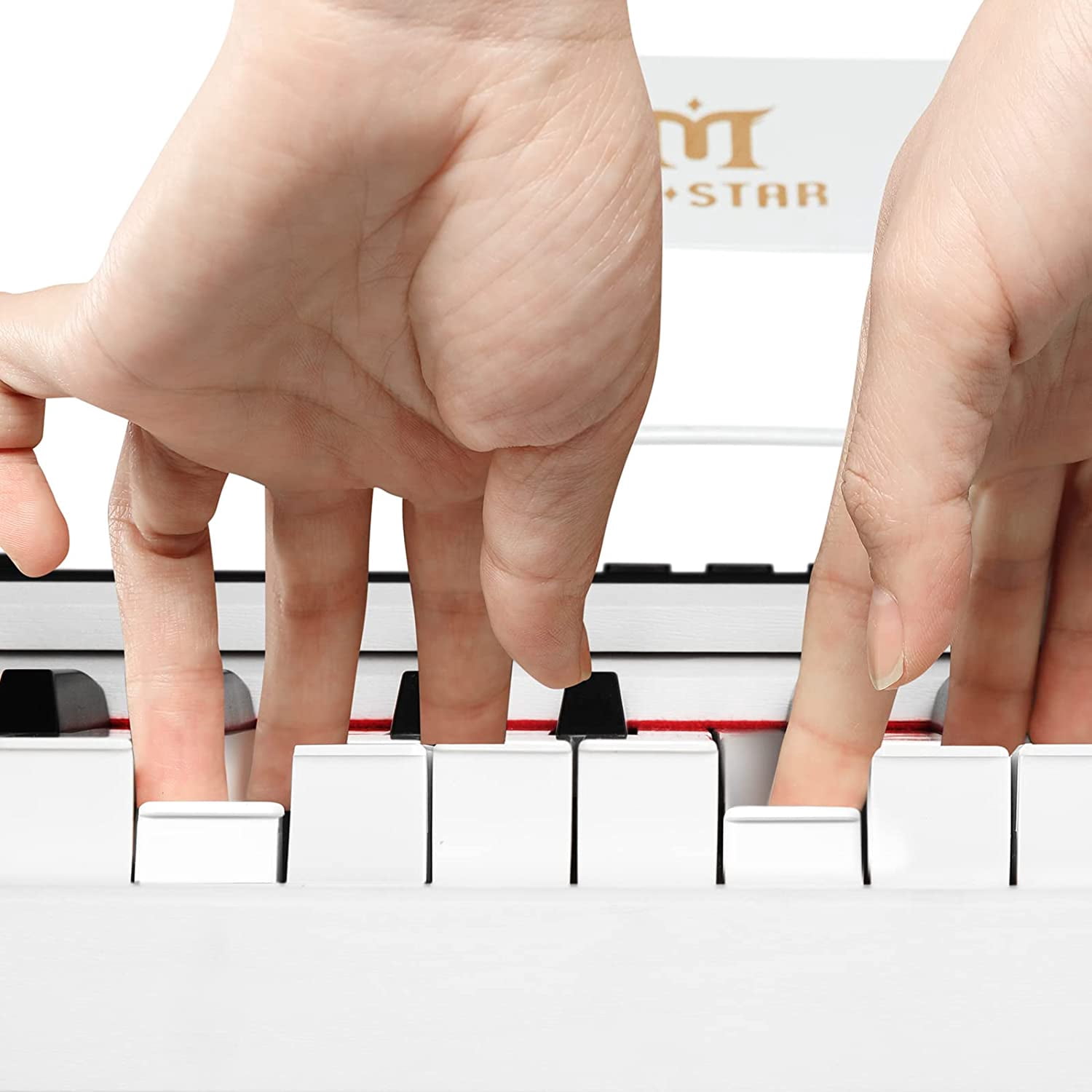 Mustar 88-Key Electronic Piano Semi Weighted Digital Keyboard with Stand, Pedal, Bag (White)
