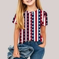 thumbnail image 2 of ZACPNCV Girls 4th of July T-Shirt Short Sleeve Flag Graphic Tees Shirts Summer Patriotic Tops Independence Day Clothes Blue 11-12 Years, 2 of 6
