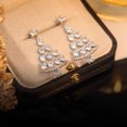 thumbnail image 5 of Pendientes de árbol de Navidad con diamantes brillantes para mujer, de plata 925, con aguja, elegantes, elegantes y a juego con la cara, finos, 5 of 5