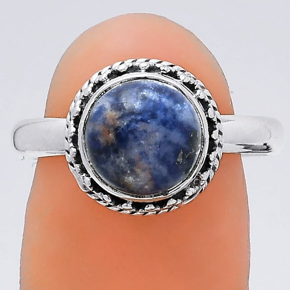 Natural Sodalite 925 Sterling Silver Ring s.8.5 Jewelry R-1262 SDR247051