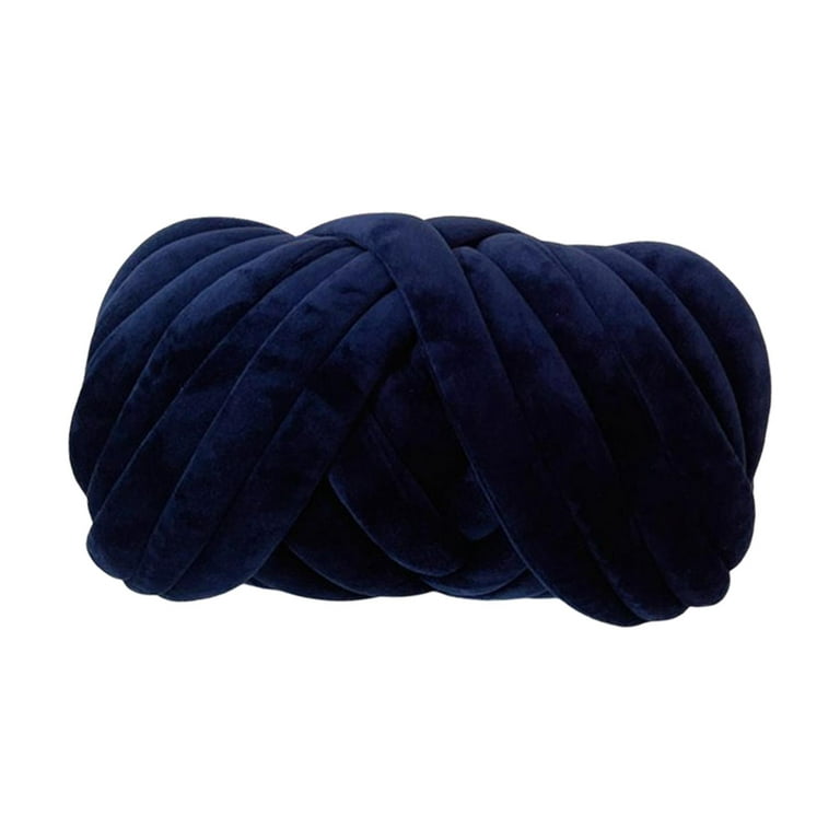 Chunky Yarn Super Soft Chunky Tube Yarn for Arm Knitting Crochet Blanket  Pet Bed And Bed Fence Crafts , Navy Blue 