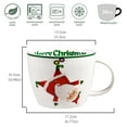 thumbnail image 2 of Merry Christmas Coffee Mug Huge Novelty Cup Funny Ceramic Soup Bowl with Handle, 30 oz Wide, Multi-purpose, Santa Mug for Co-workers, Friends, Holiday Decor, White Green Letters, 2 of 7