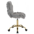 thumbnail image 2 of OF00121 - Office Chair, Gray Faux Fur & Gold Finish - Arundell, 2 of 5