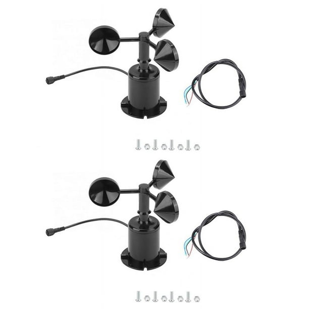 4X 0-70 M / S Sensor de Velocidad del Viento Salida de Señal Ambiental Tipo de Pulso Tazas Sensor de Velocidad del Viento Anemómetro Dc5-30V