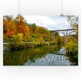 thumbnail image 3 of Cuyahoga Valley National Park, Ohio, Fall Foliage and Bridge (16x24 Giclee Gallery Art Print, Vivid Textured Wall Decor), 3 of 3