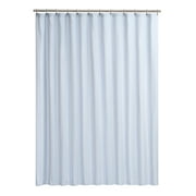 Mainstays White & Chambray Stripe 72 x 72Shower Curtain, 1 Count