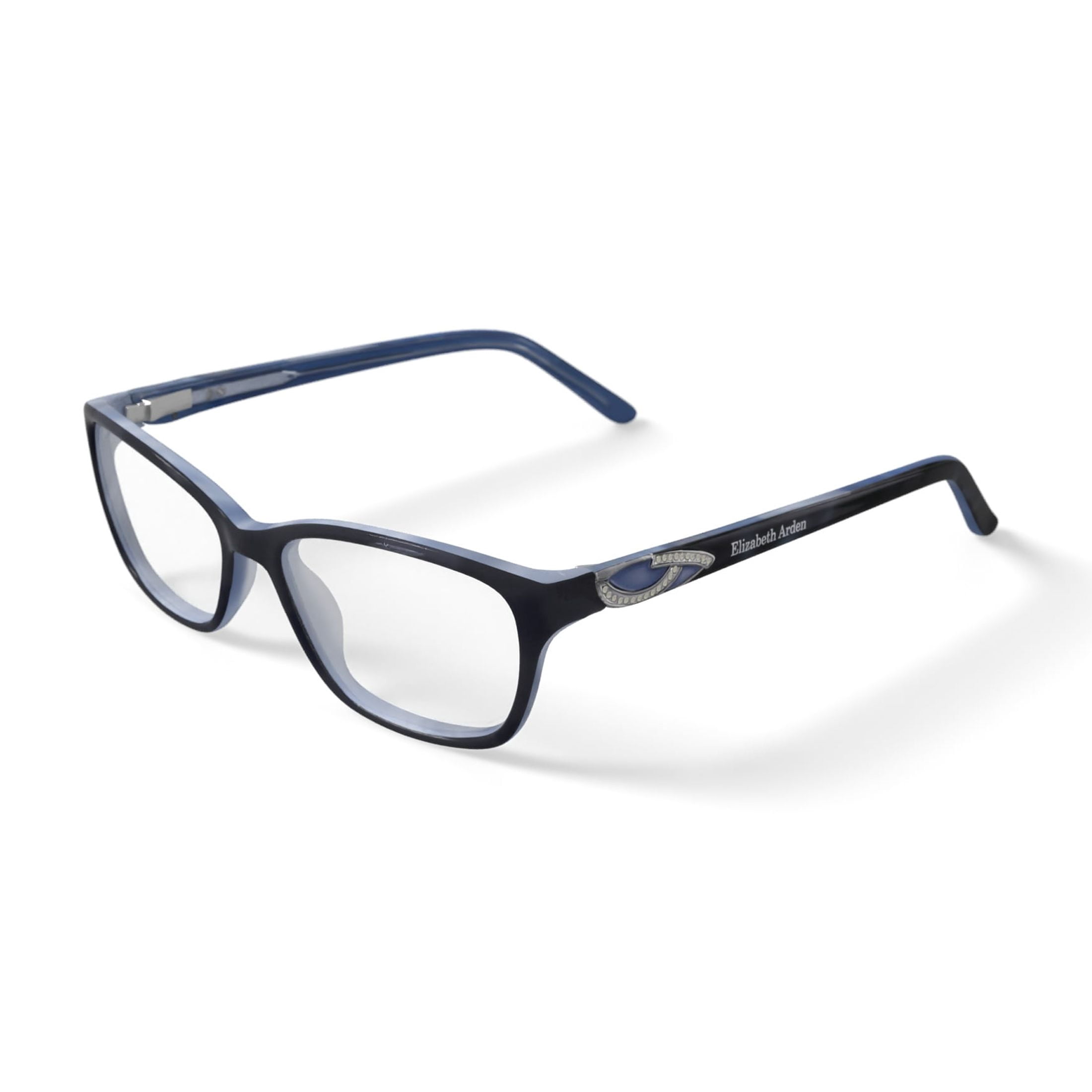 Elizabeth Arden Women's Rectangular Eyeglasses, EA1149, Camo Black, 52-16-140, with Case